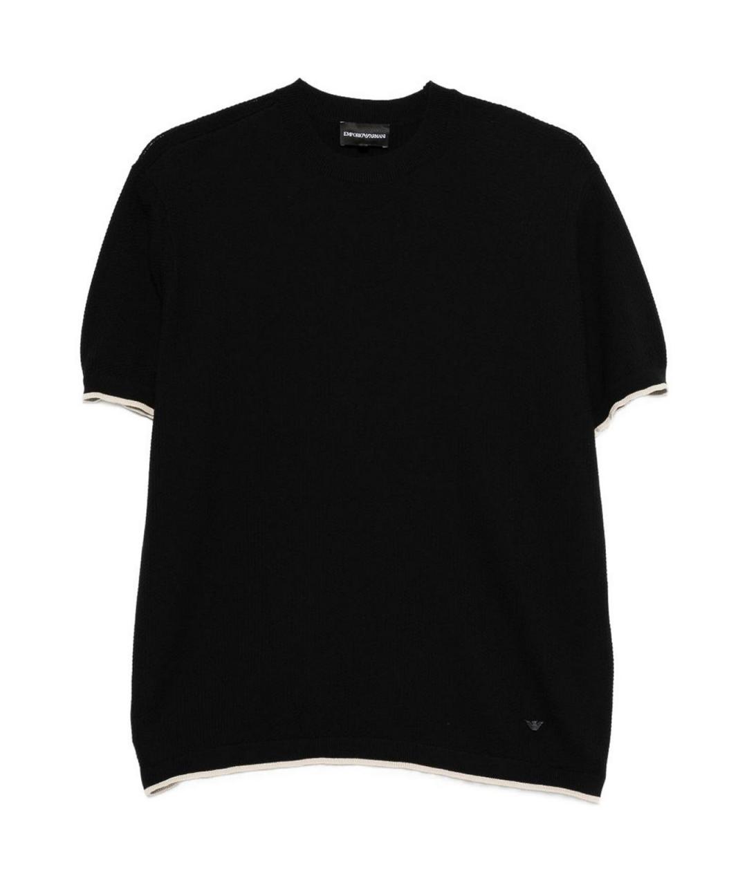 EMPORIO ARMANI Синяя хлопковая футболка, фото 1
