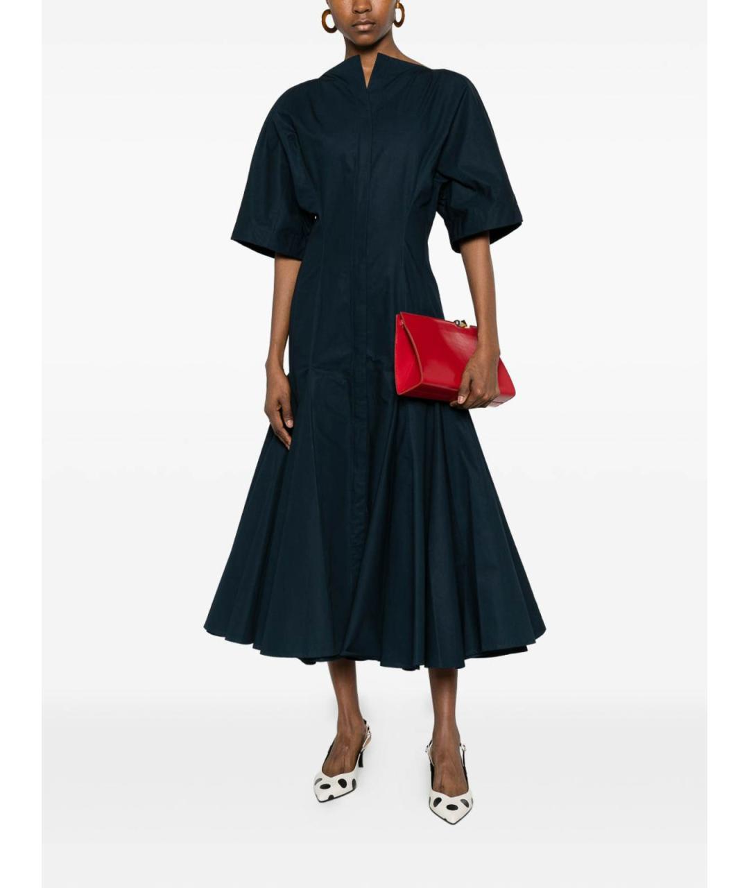 JACQUEMUS Синее хлопковое повседневное платье, фото 5
