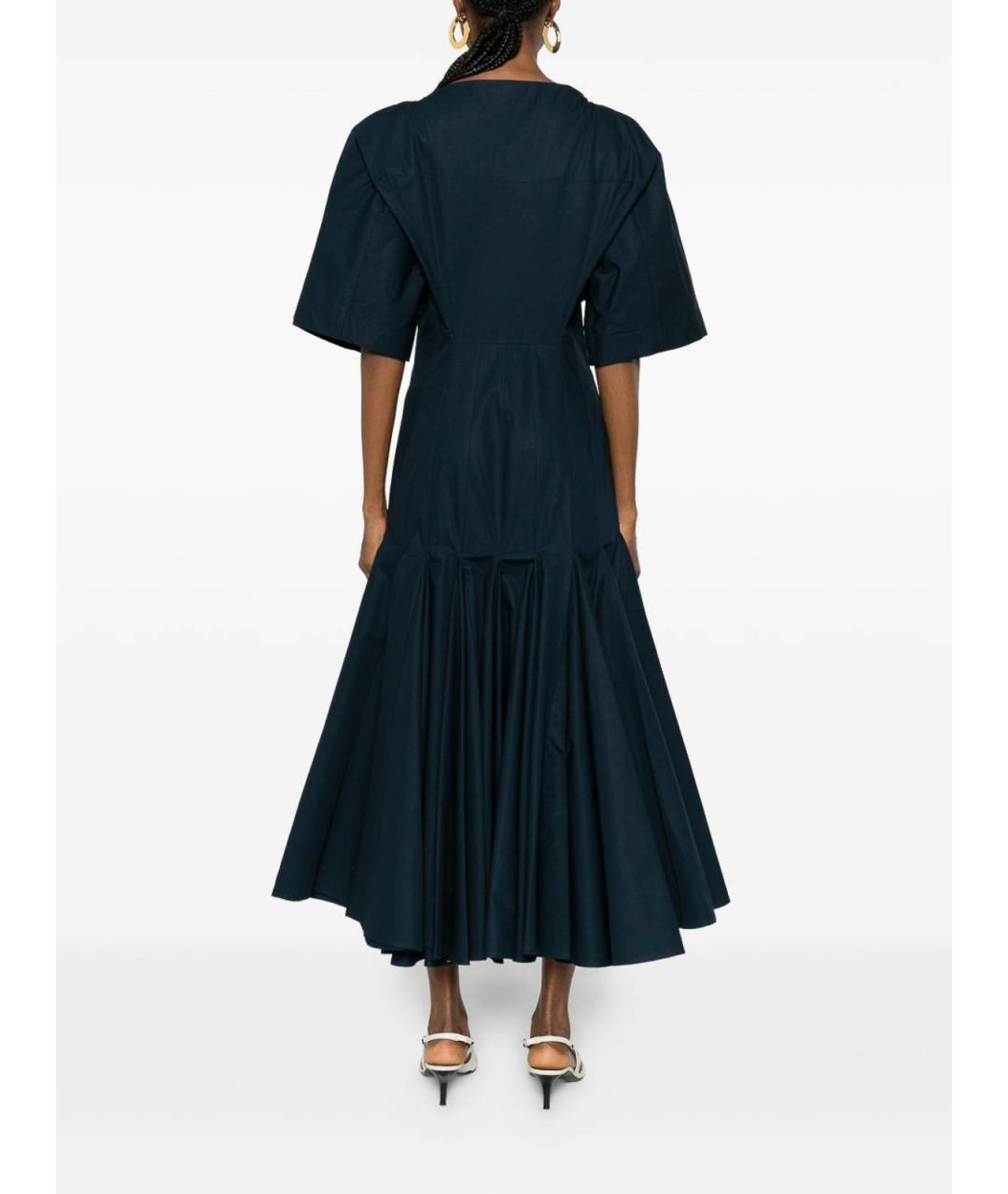 JACQUEMUS Синее хлопковое повседневное платье, фото 4