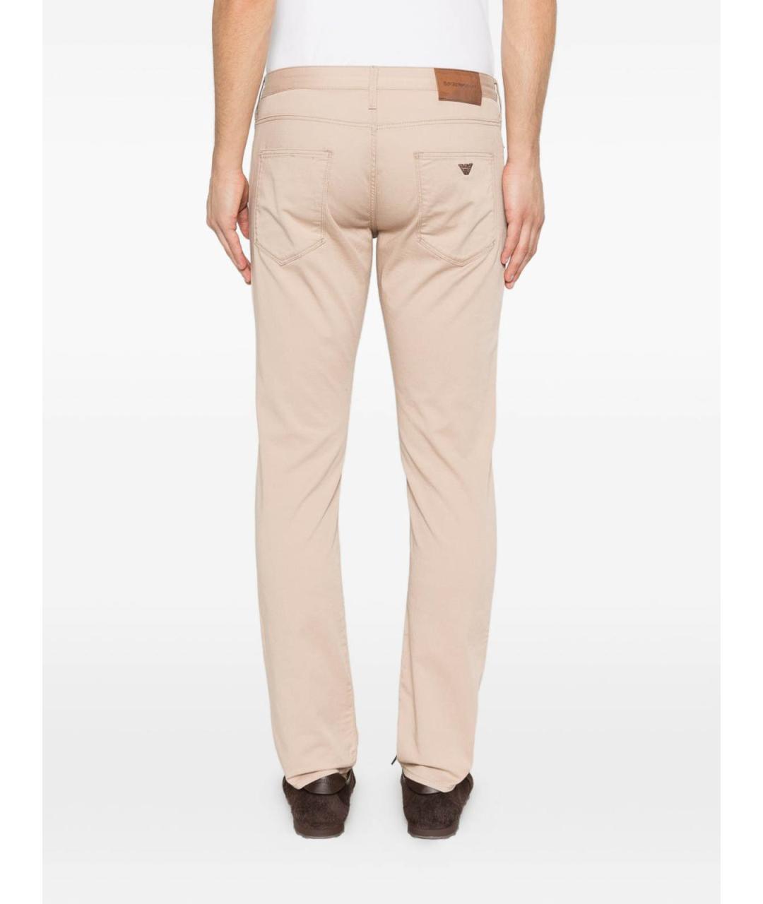 EMPORIO ARMANI Бежевые хлопковые прямые джинсы, фото 5