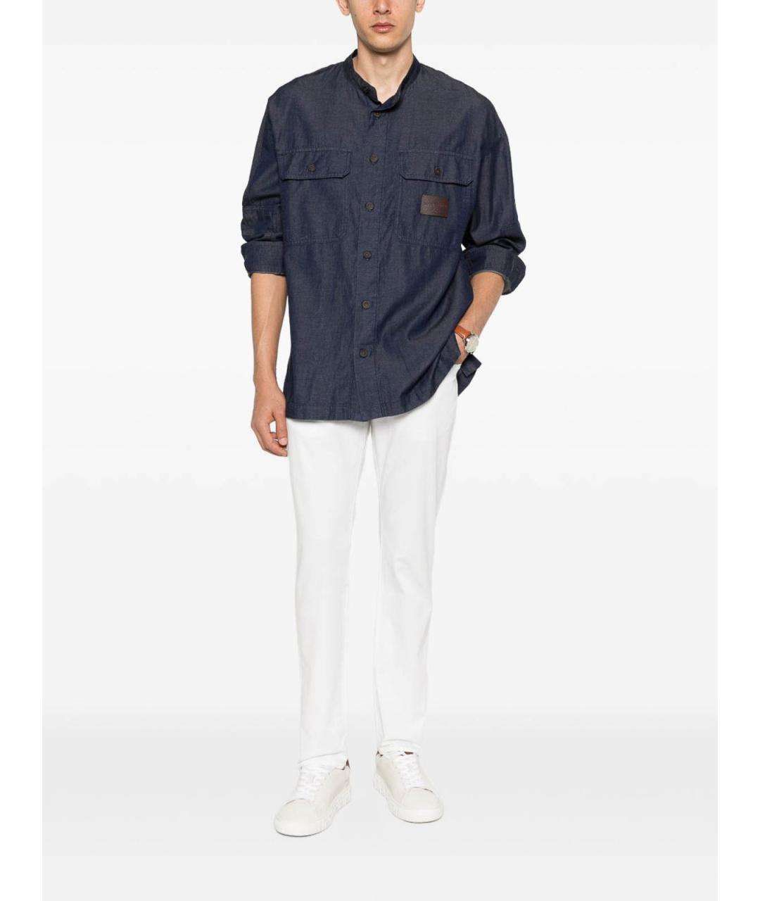EMPORIO ARMANI Белые хлопковые джинсы скинни, фото 2