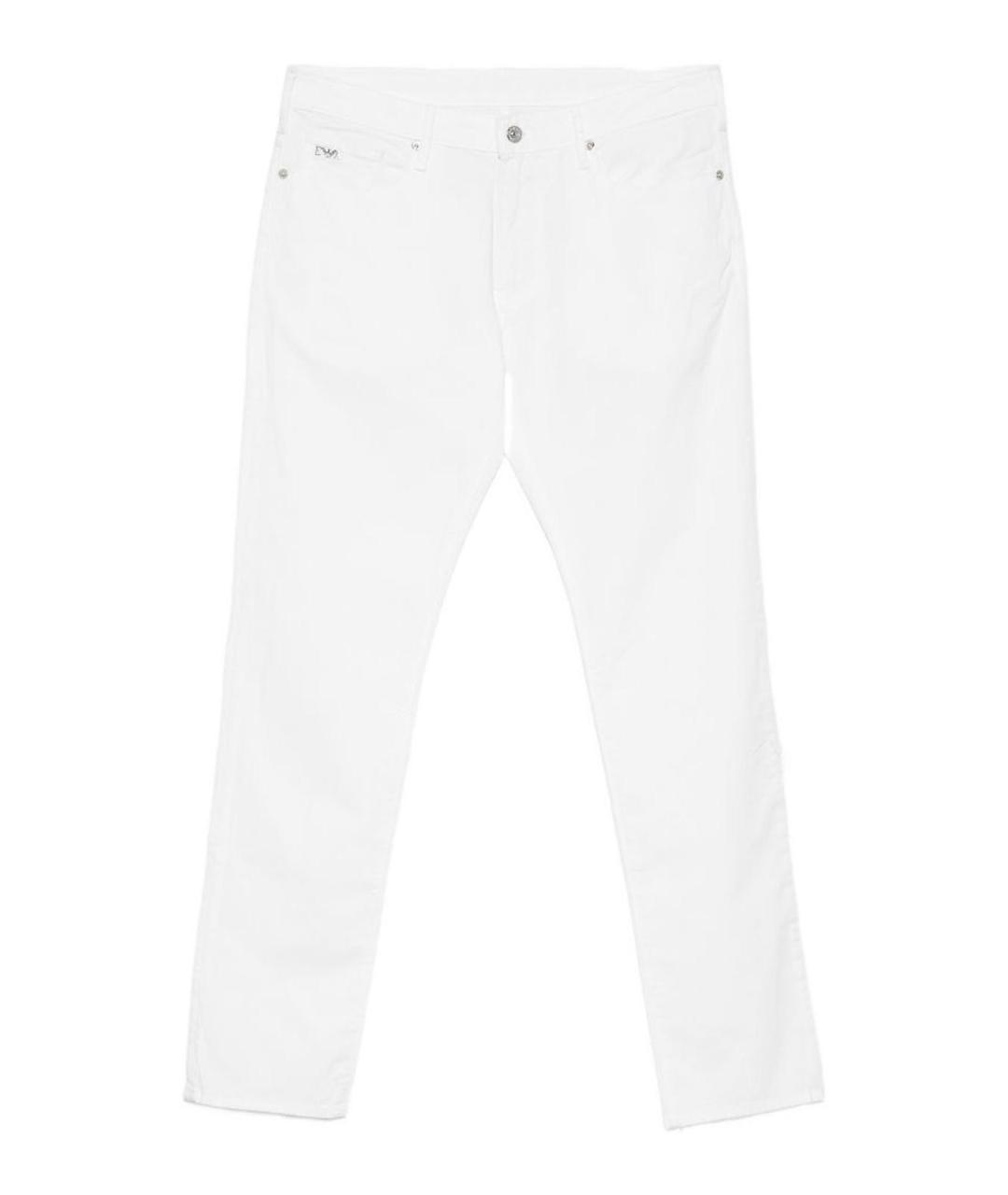 EMPORIO ARMANI Белые хлопковые джинсы скинни, фото 1