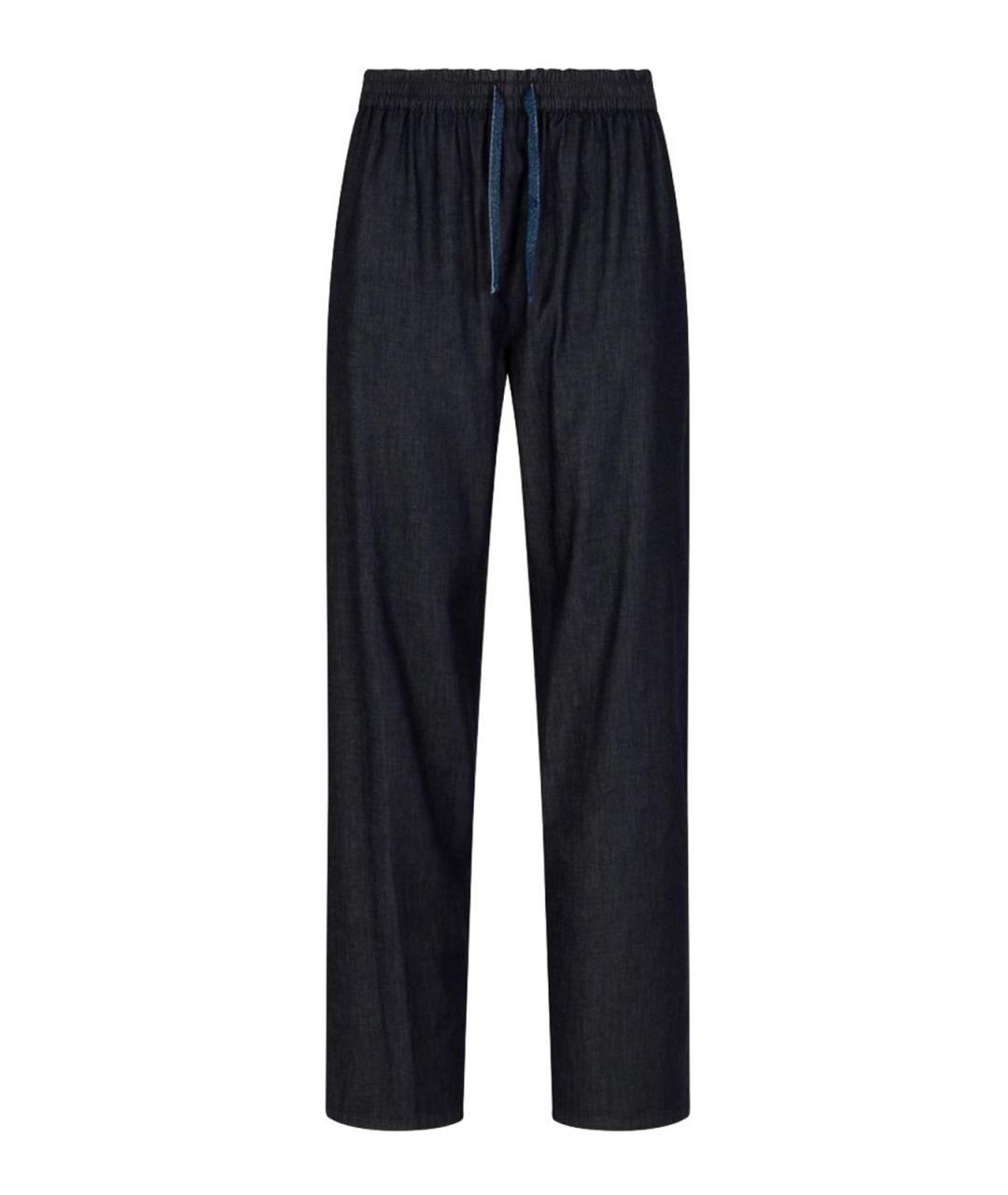 EMPORIO ARMANI Синие хлопковые прямые джинсы, фото 1