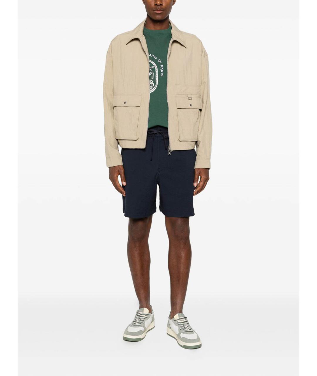 MAISON KITSUNE Синие хлопковые шорты, фото 4