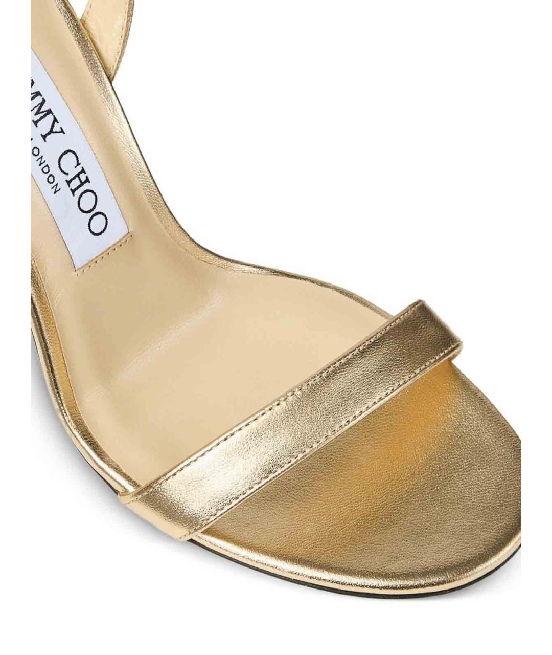JIMMY CHOO Золотые босоножки, фото 5