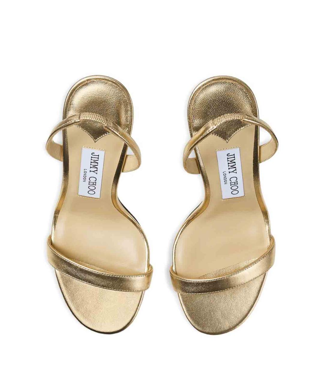JIMMY CHOO Золотые босоножки, фото 3