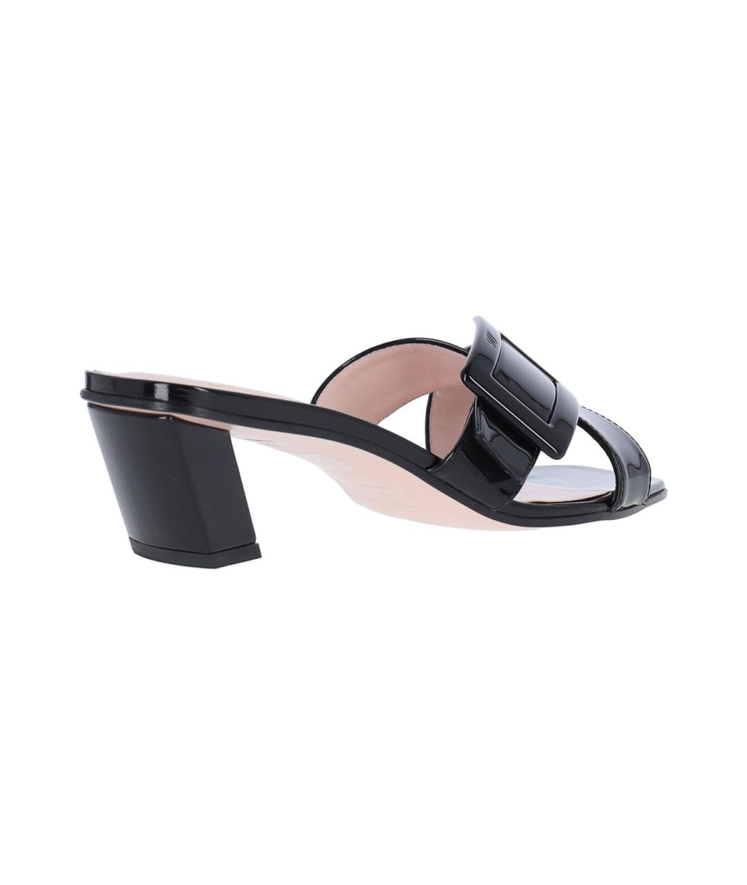 ROGER VIVIER Черные мюли из лакированной кожи, фото 4