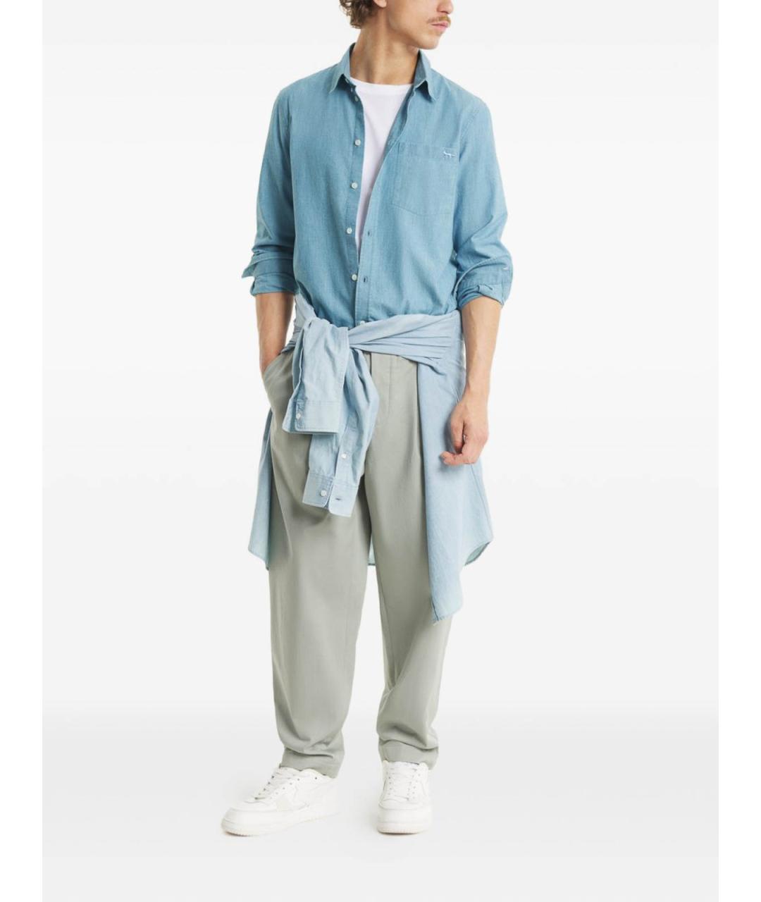 MAISON KITSUNE Голубая кэжуал рубашка, фото 4