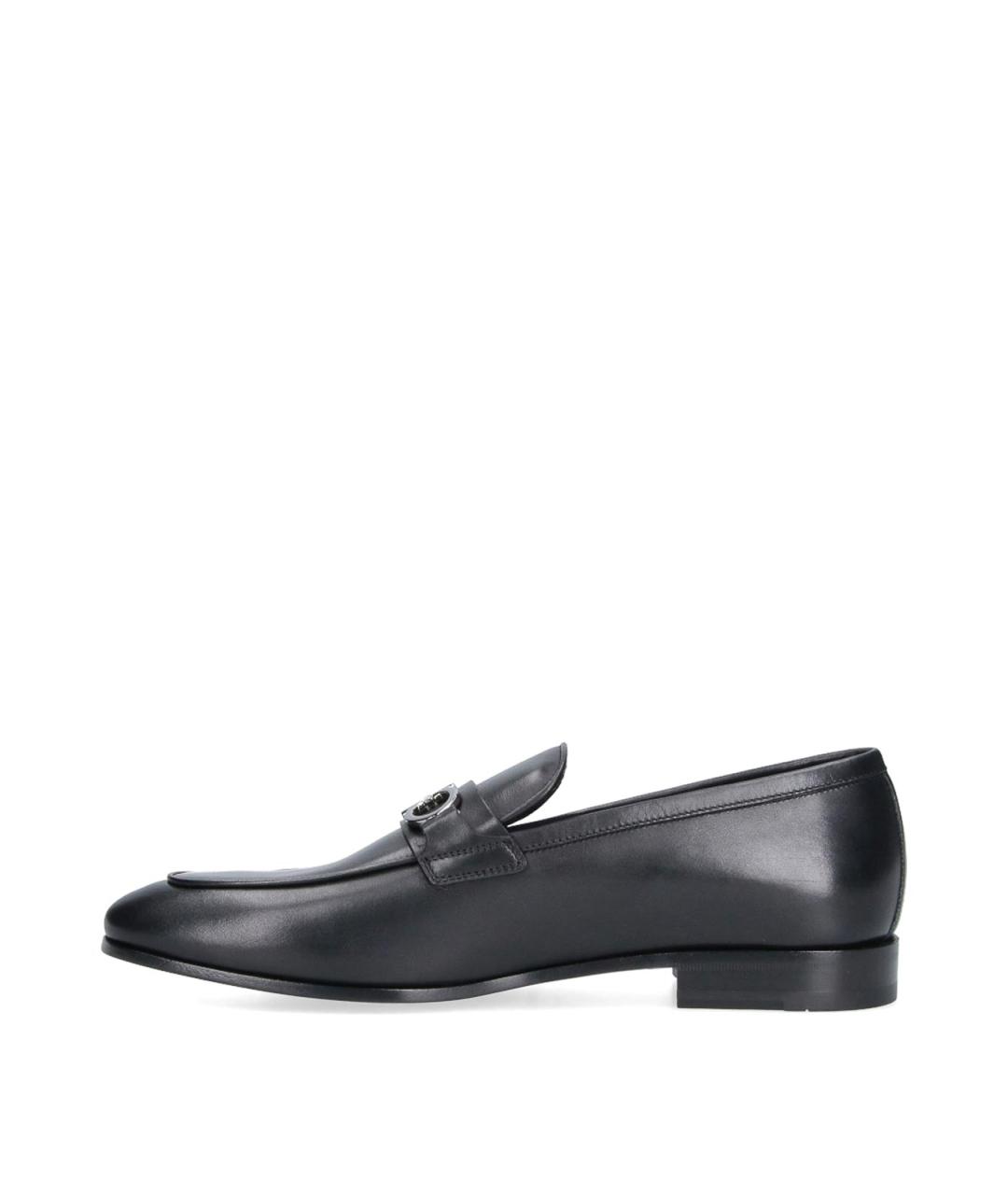 FERRAGAMO Черные кожаные лоферы, фото 3
