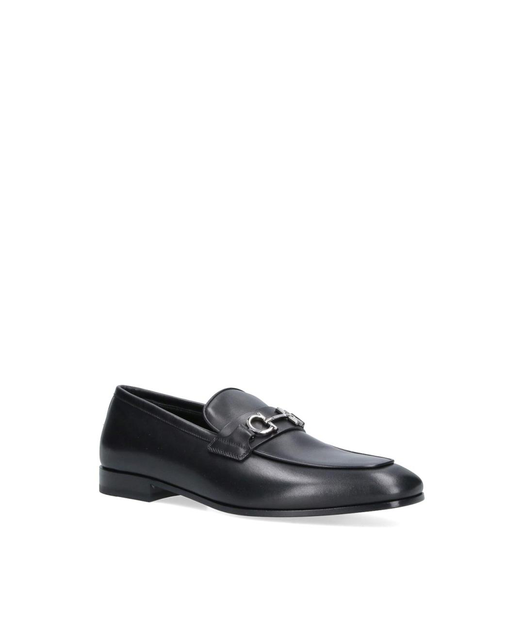 FERRAGAMO Черные кожаные лоферы, фото 2