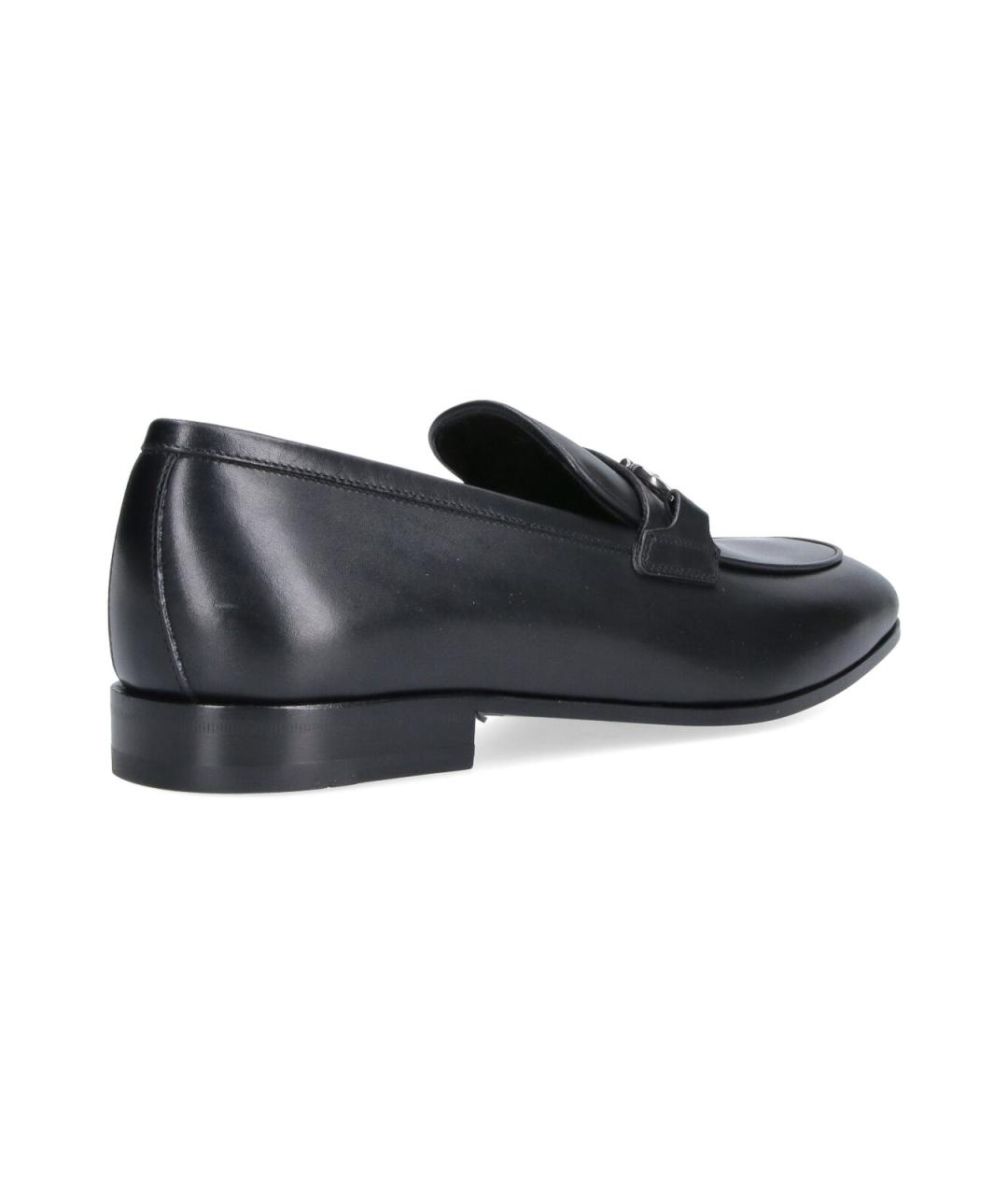 FERRAGAMO Черные кожаные лоферы, фото 4