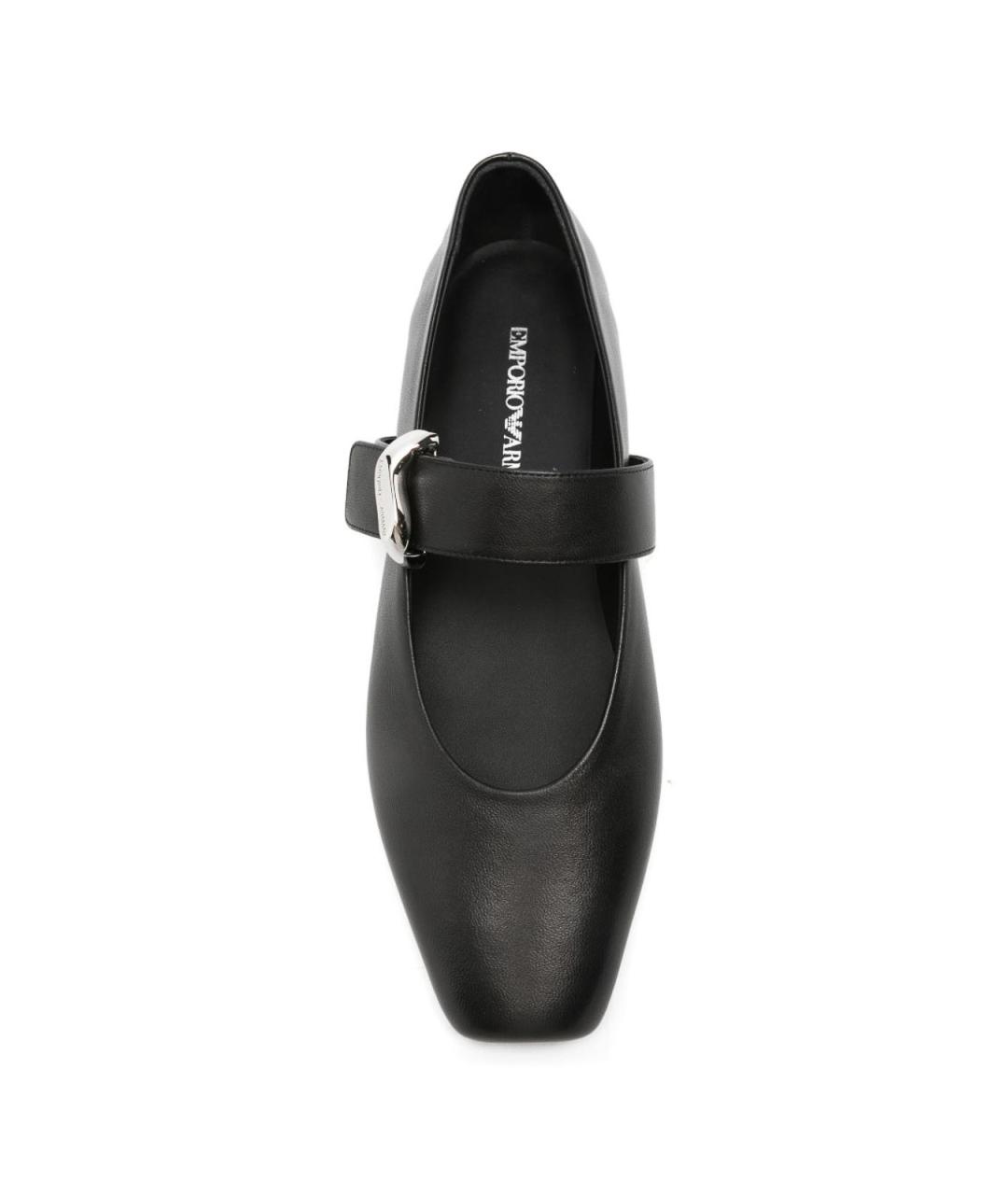 EMPORIO ARMANI Черные кожаные балетки, фото 2