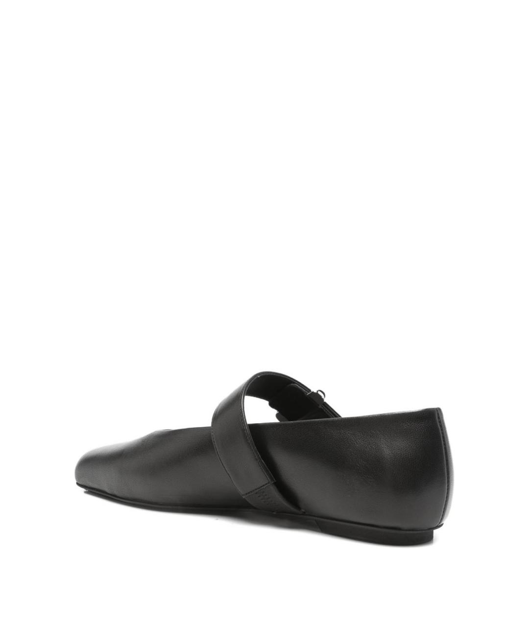 EMPORIO ARMANI Черные кожаные балетки, фото 3