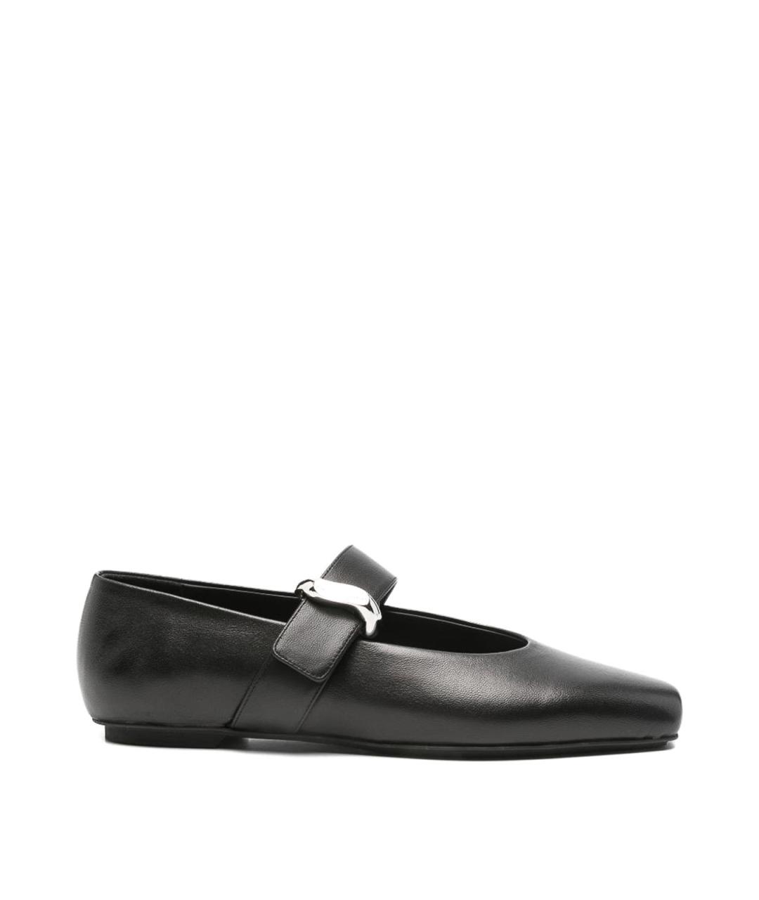 EMPORIO ARMANI Черные кожаные балетки, фото 1
