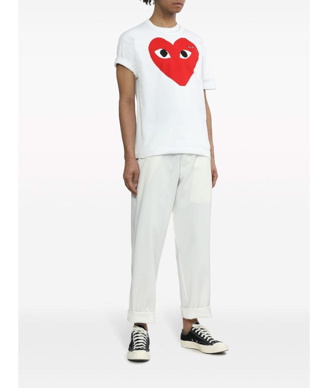 COMME DES GARÇONS Белая хлопковая футболка, фото 2