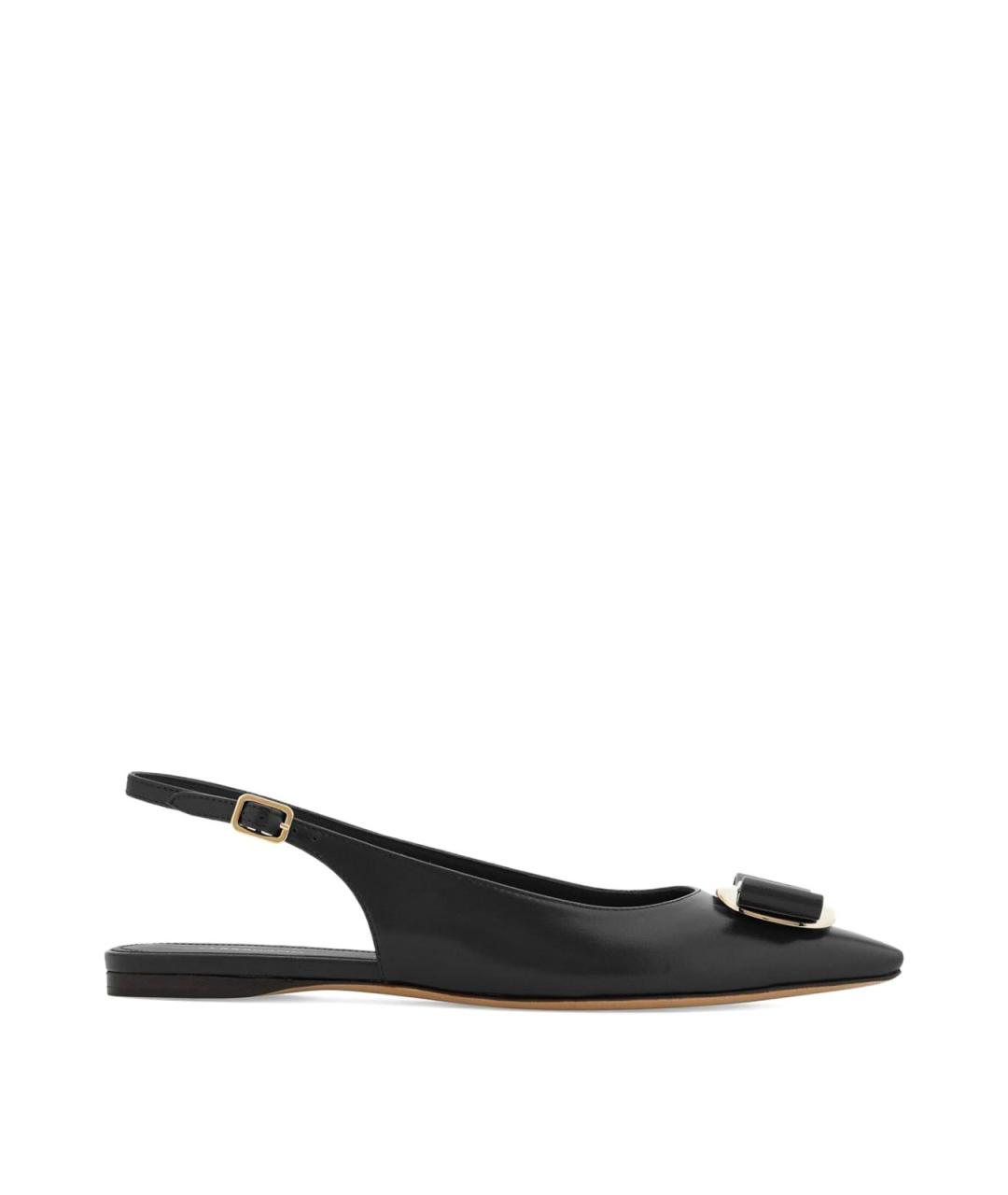 FERRAGAMO Черные кожаные туфли, фото 1