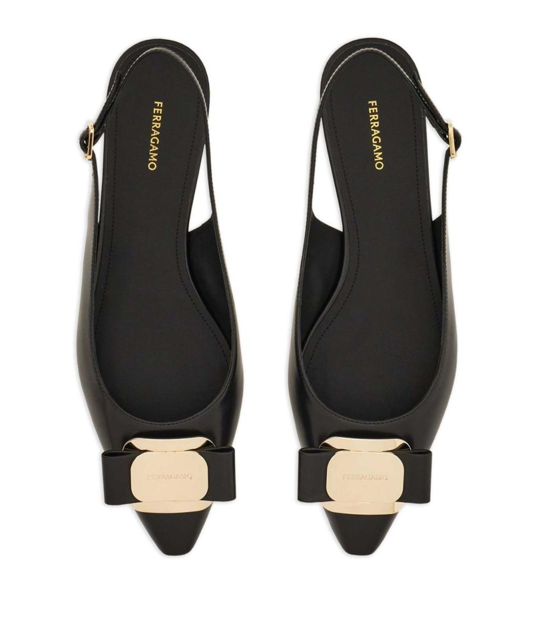 FERRAGAMO Черные кожаные туфли, фото 5
