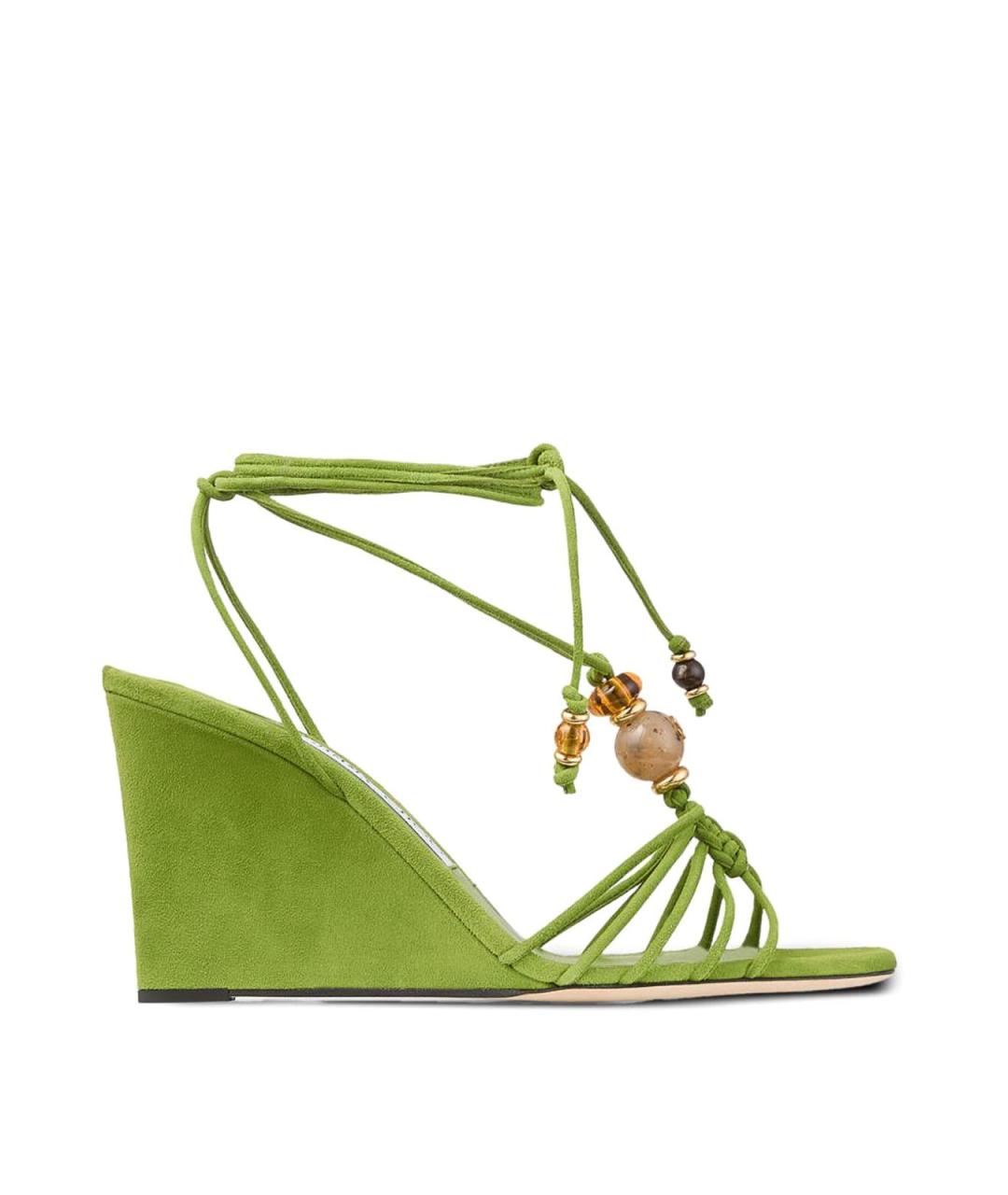 JIMMY CHOO Зеленые замшевые босоножки, фото 1