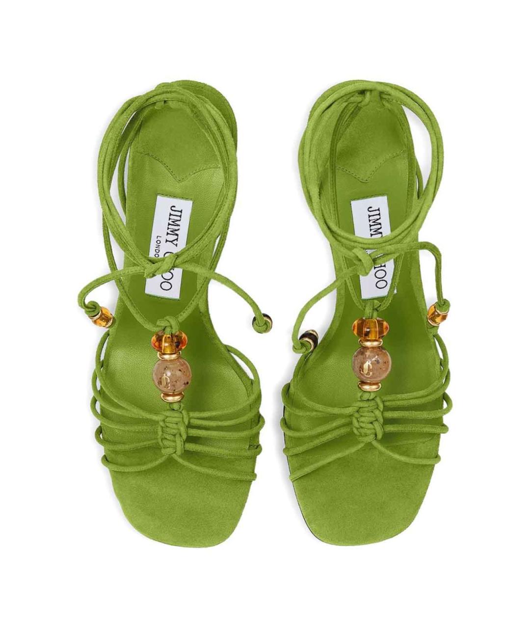 JIMMY CHOO Зеленые замшевые босоножки, фото 4