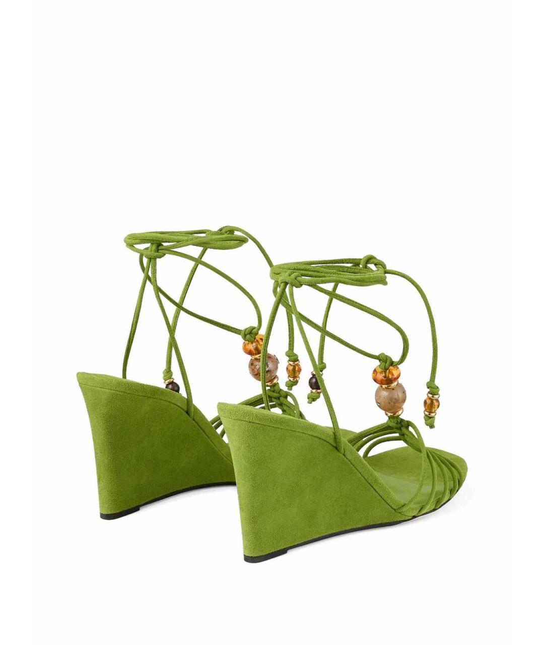 JIMMY CHOO Зеленые замшевые босоножки, фото 5