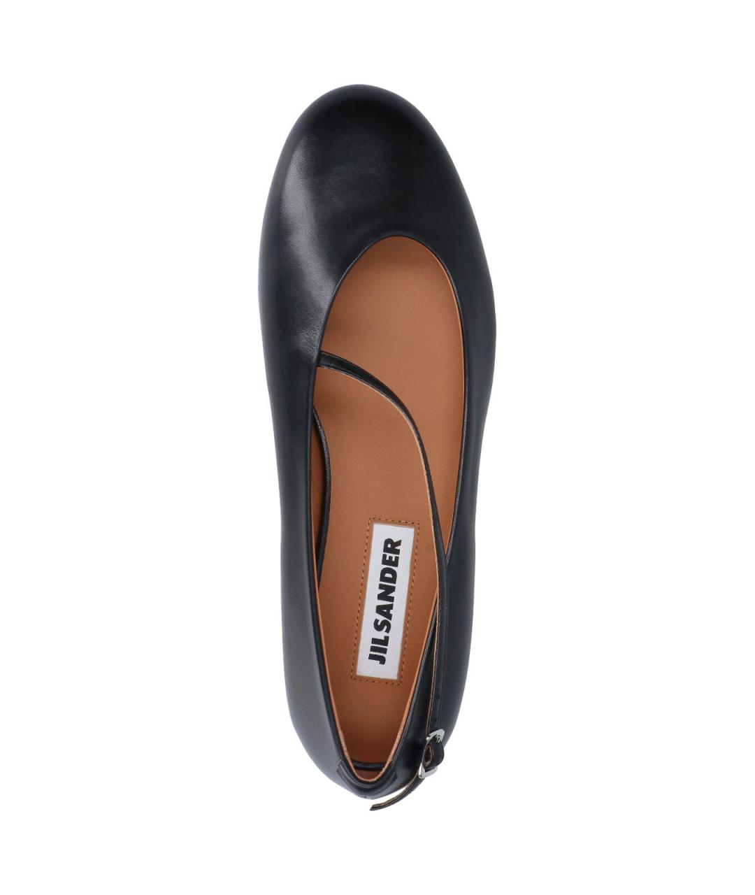 JIL SANDER Черные кожаные балетки, фото 5