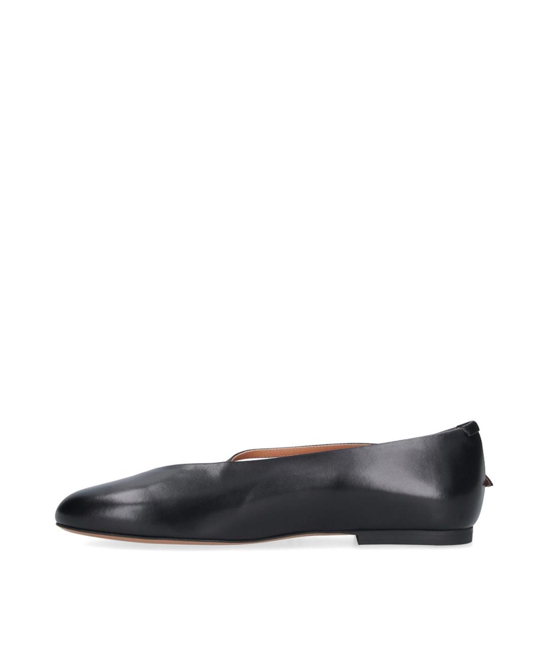 JIL SANDER Черные кожаные балетки, фото 3