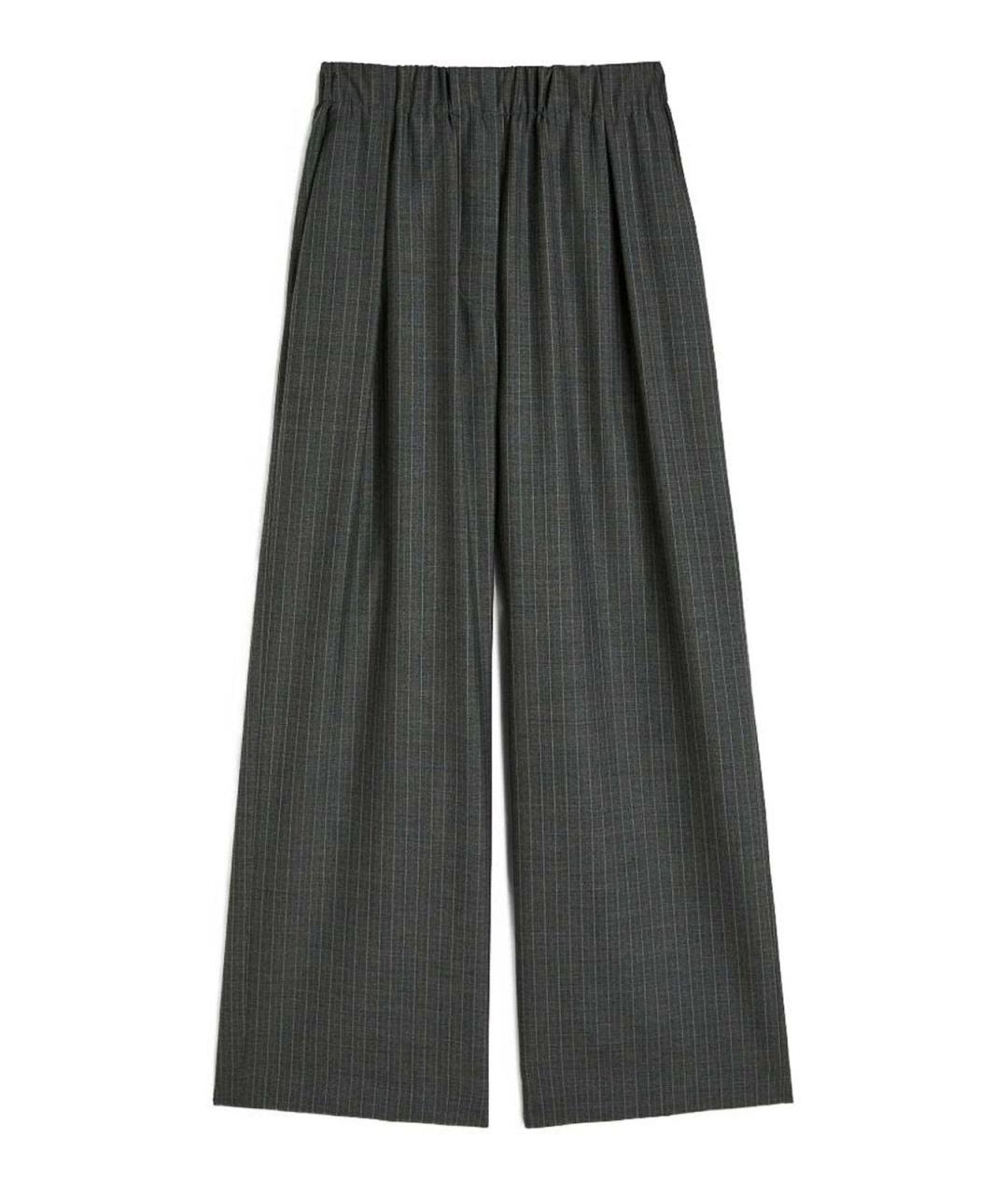 JIL SANDER Серые шерстяные брюки широкие, фото 1