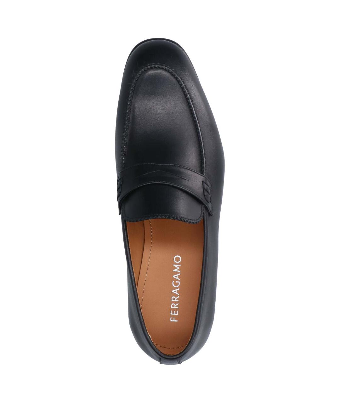 FERRAGAMO Черные кожаные лоферы, фото 5