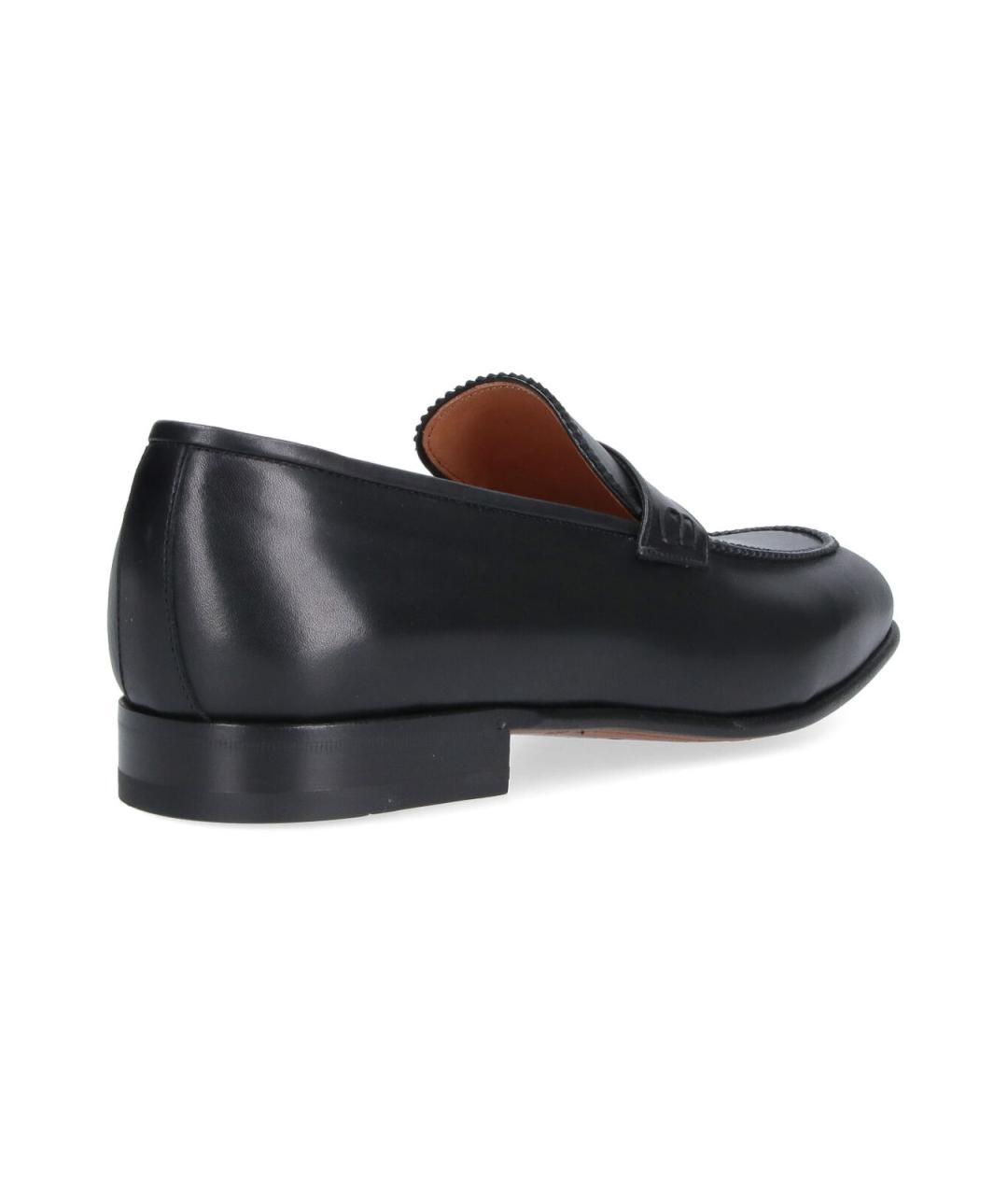 FERRAGAMO Черные кожаные лоферы, фото 4