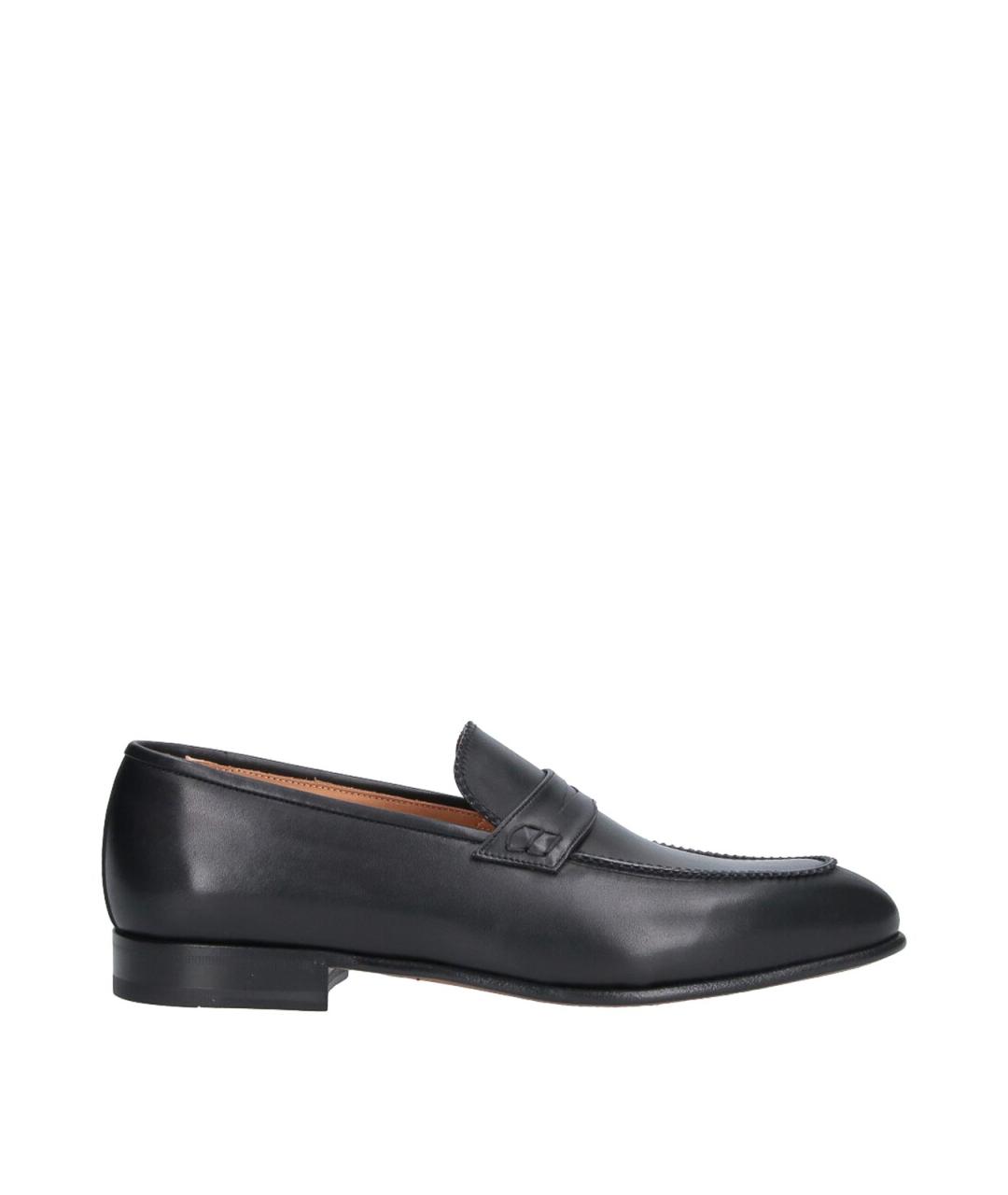 FERRAGAMO Черные кожаные лоферы, фото 1