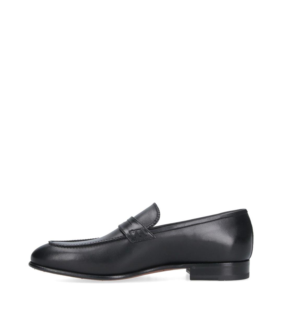 FERRAGAMO Черные кожаные лоферы, фото 3