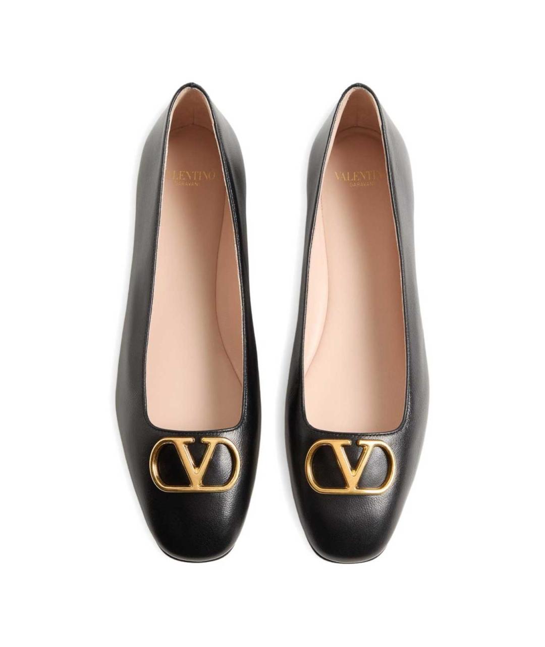 VALENTINO Черные кожаные балетки, фото 2