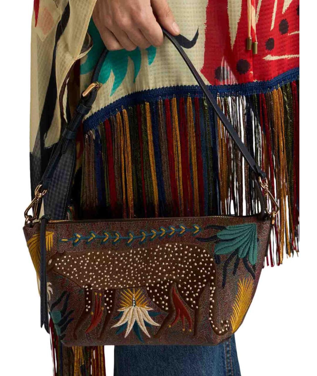 ETRO Коричневая хлопковая сумка через плечо, фото 2