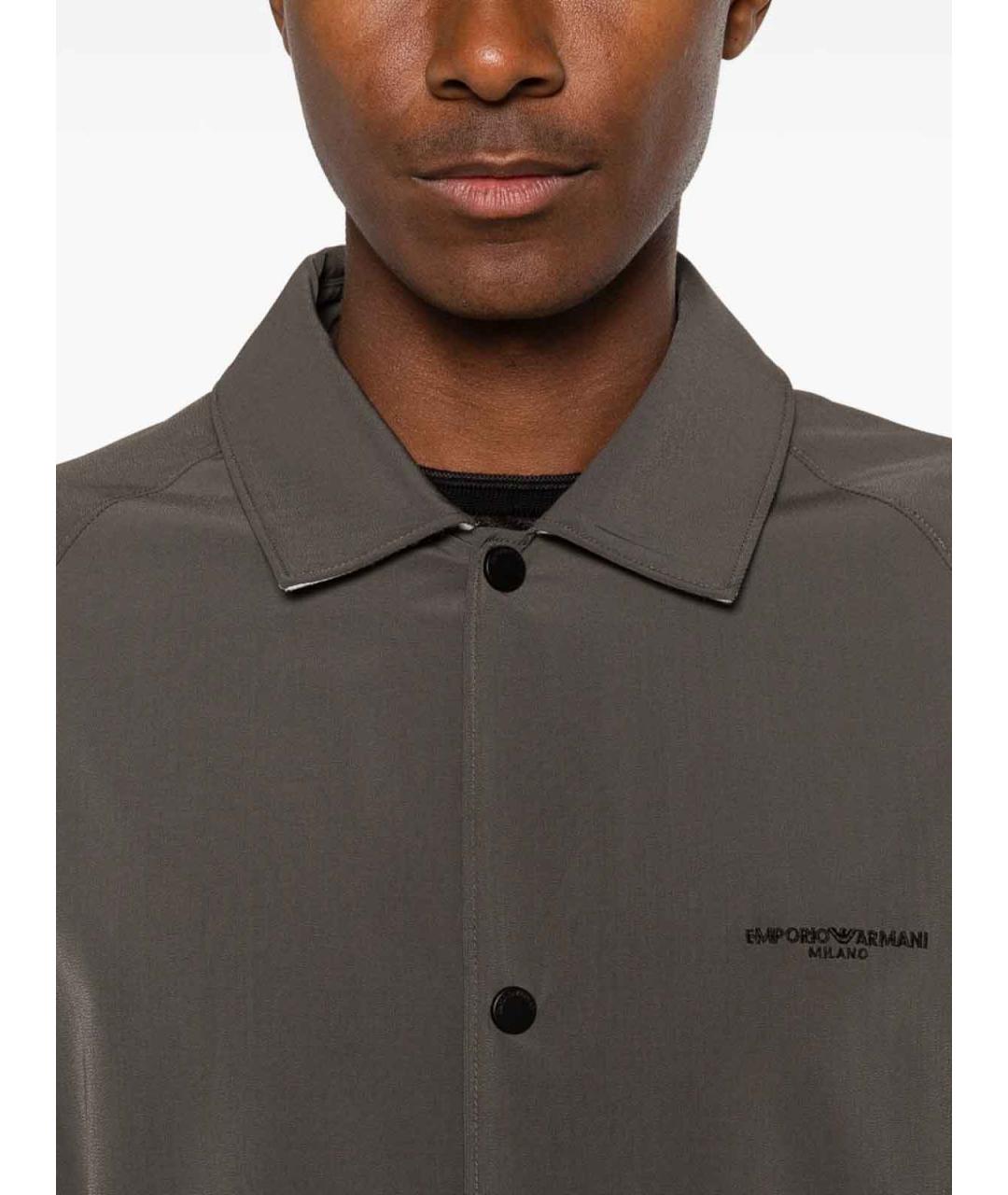 EMPORIO ARMANI Коричневая полиэстеровая куртка, фото 3