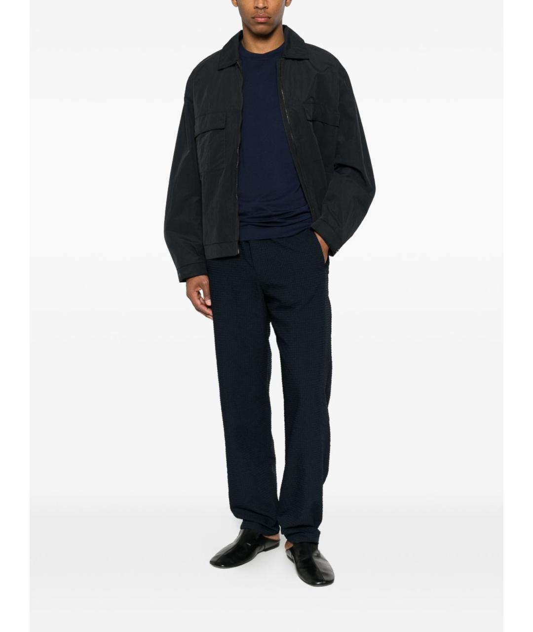 EMPORIO ARMANI Синие полиэстеровые повседневные брюки, фото 2