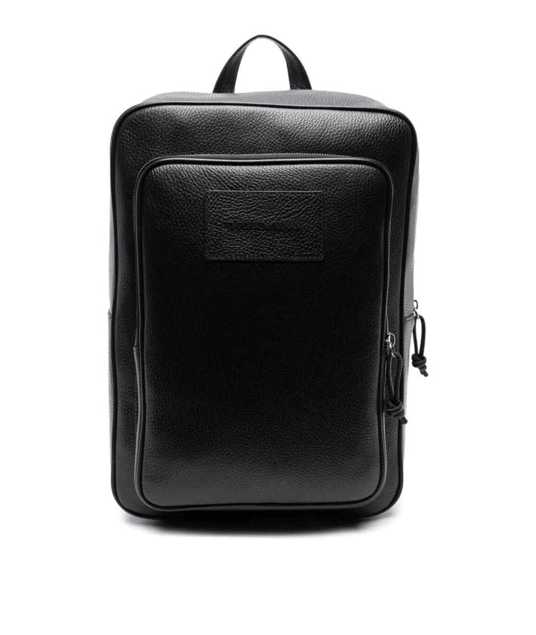 EMPORIO ARMANI Черный кожаный рюкзак, фото 1