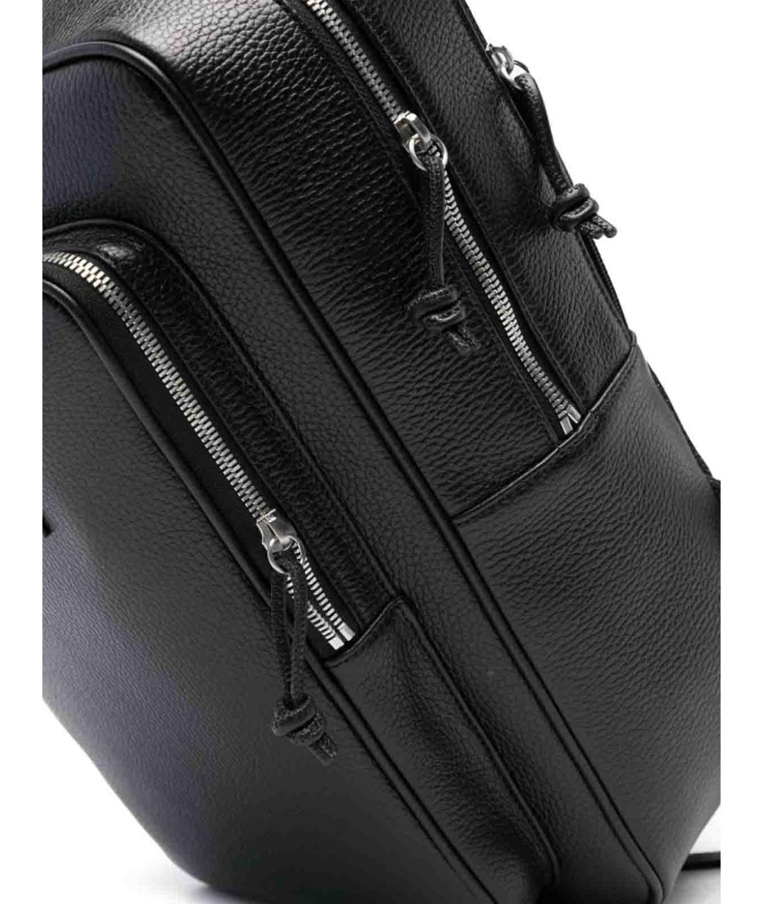 EMPORIO ARMANI Черный кожаный рюкзак, фото 2