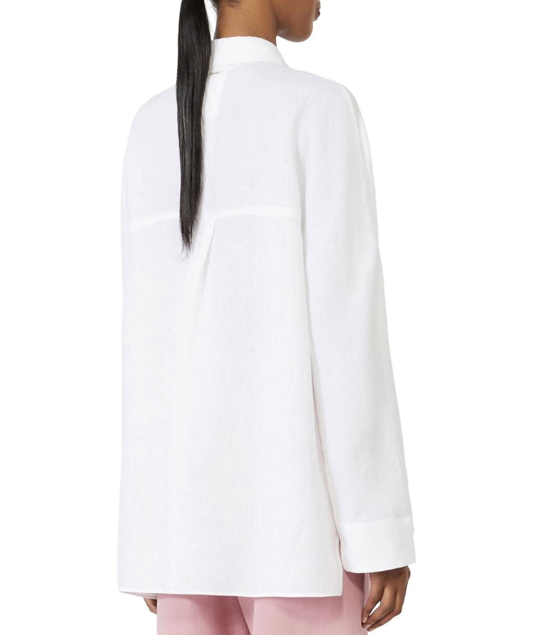 'S MAX MARA Белая льняная рубашка, фото 4