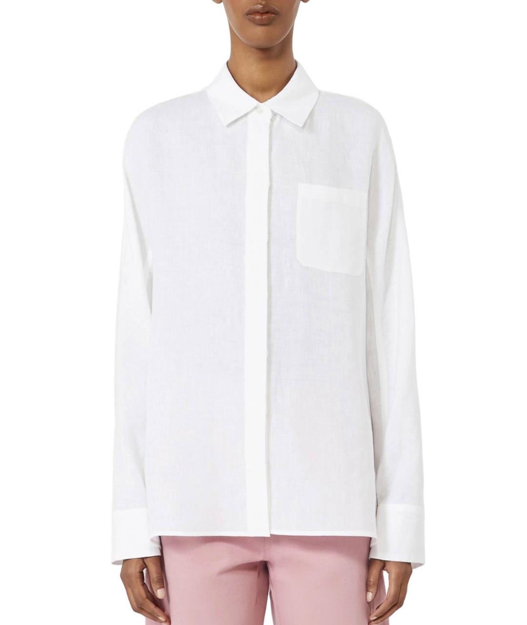 'S MAX MARA Белая льняная рубашка, фото 3