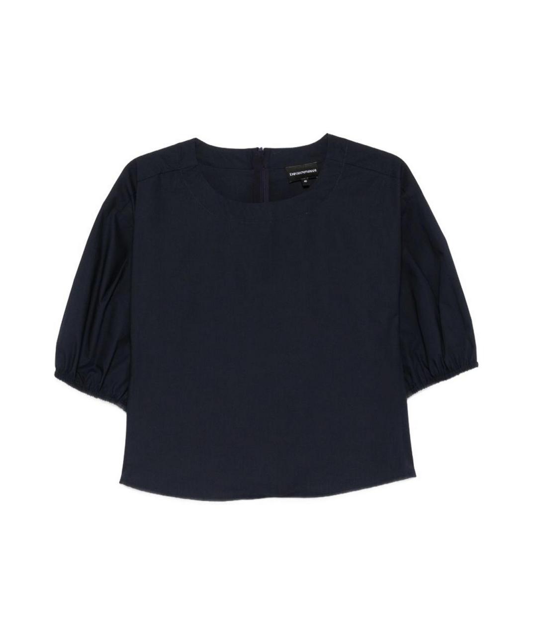 EMPORIO ARMANI Темно-синяя хлопковая блузы, фото 1