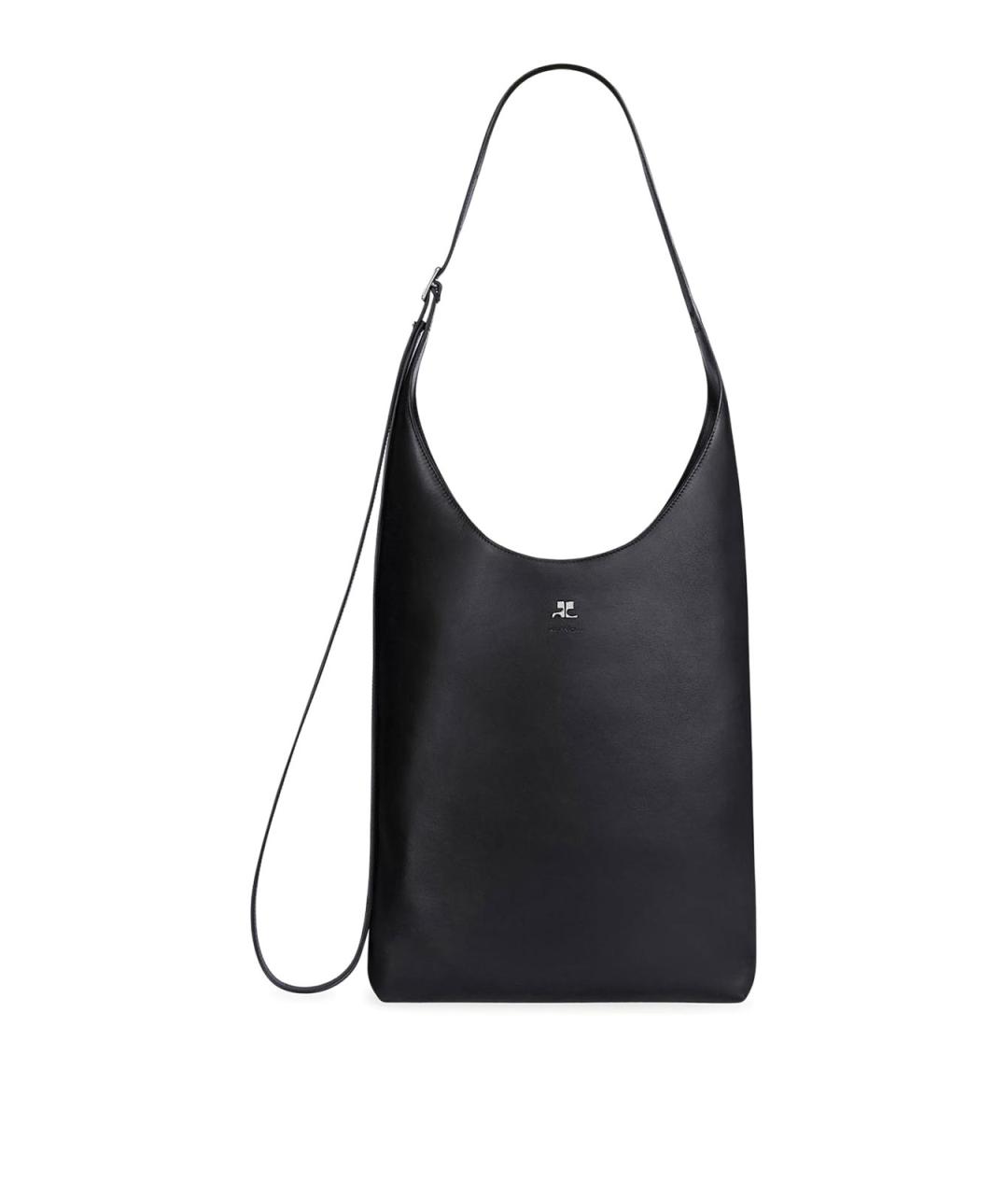 COURREGES Черная кожаная сумка тоут, фото 1