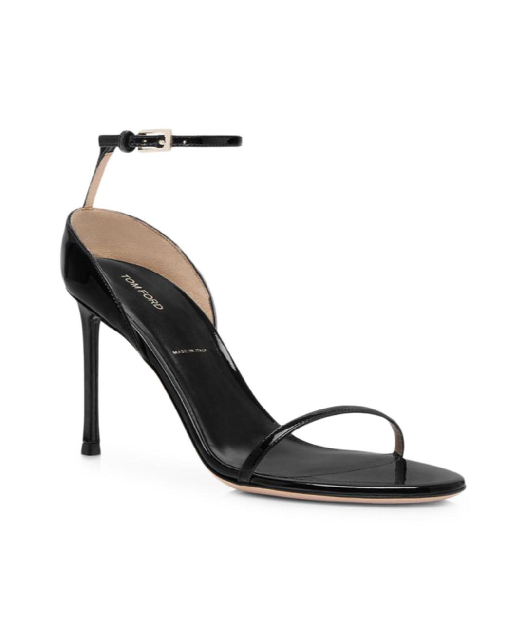 TOM FORD Черные кожаные босоножки, фото 3