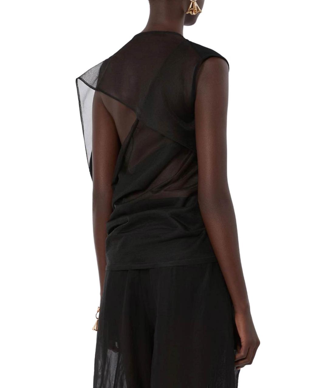 SPORTMAX Черная полиэстеровая майка, фото 4