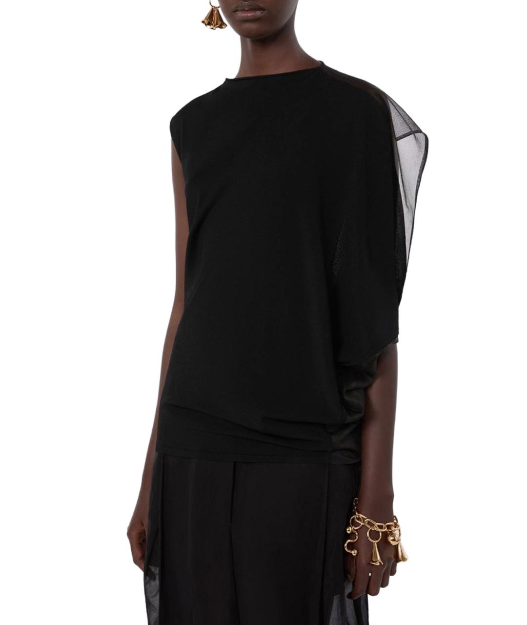 SPORTMAX Черная полиэстеровая майка, фото 5
