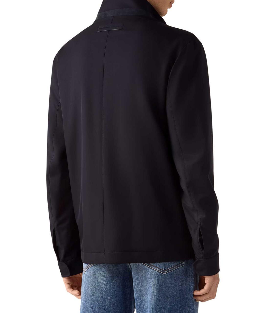 ZEGNA Темно-синяя полиэстеровая куртка, фото 4