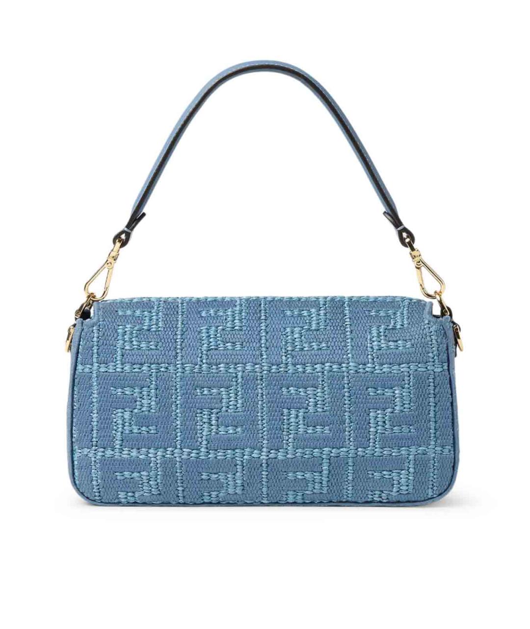 FENDI Голубая плетеная сумка через плечо, фото 5