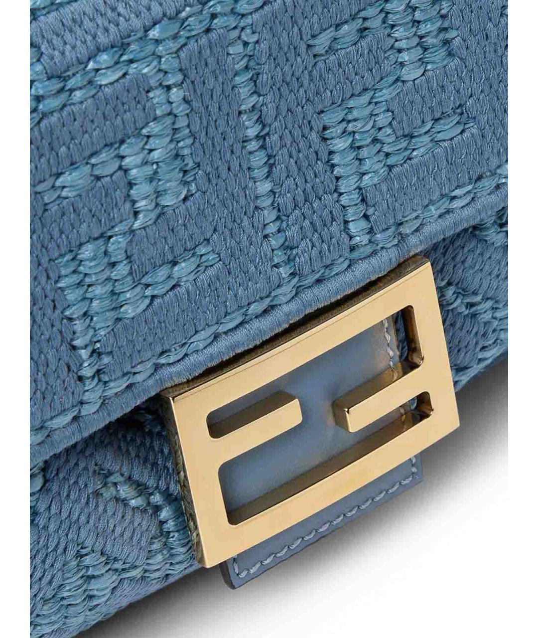 FENDI Голубая плетеная сумка через плечо, фото 7