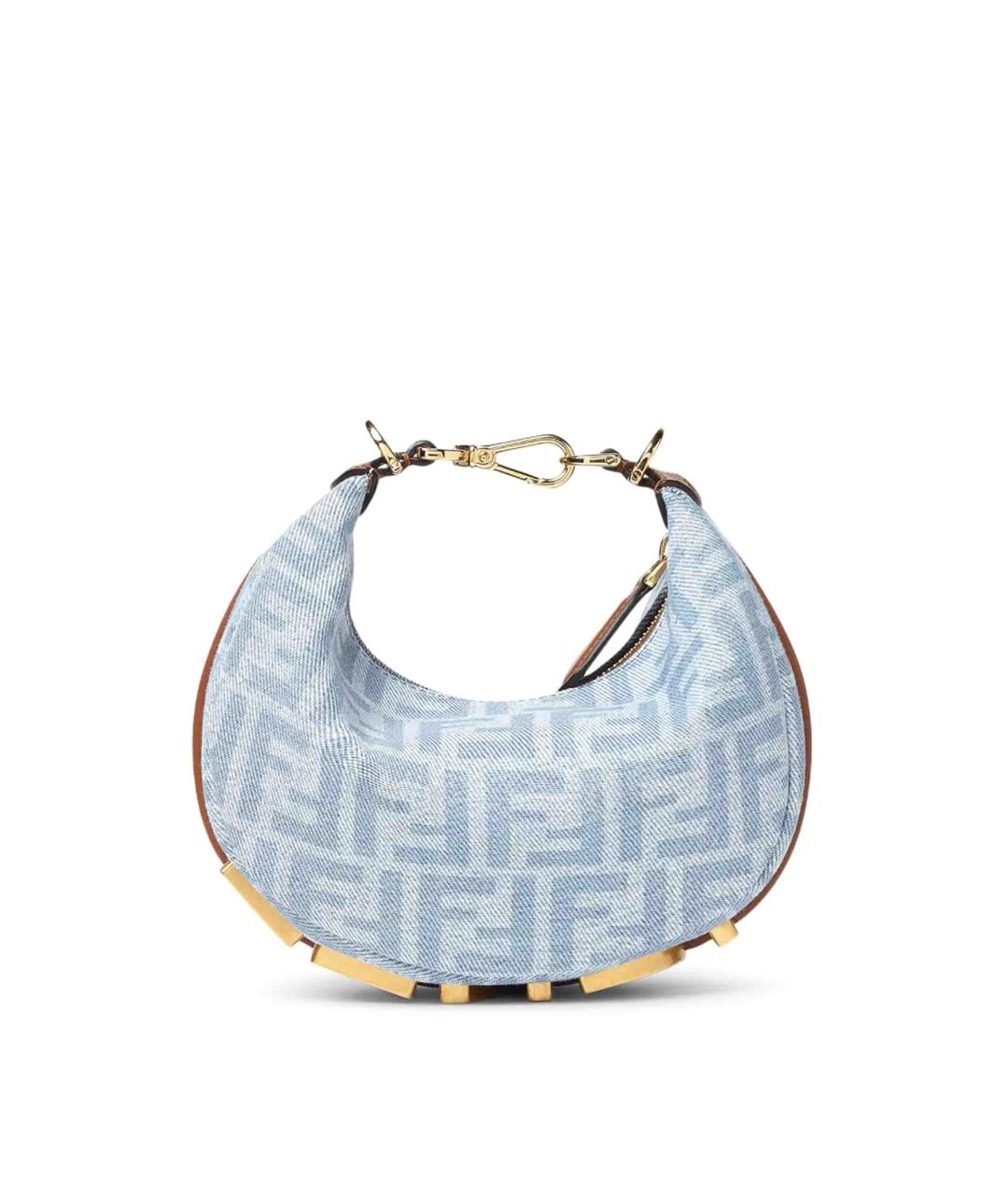 FENDI Голубая деним сумка через плечо, фото 1