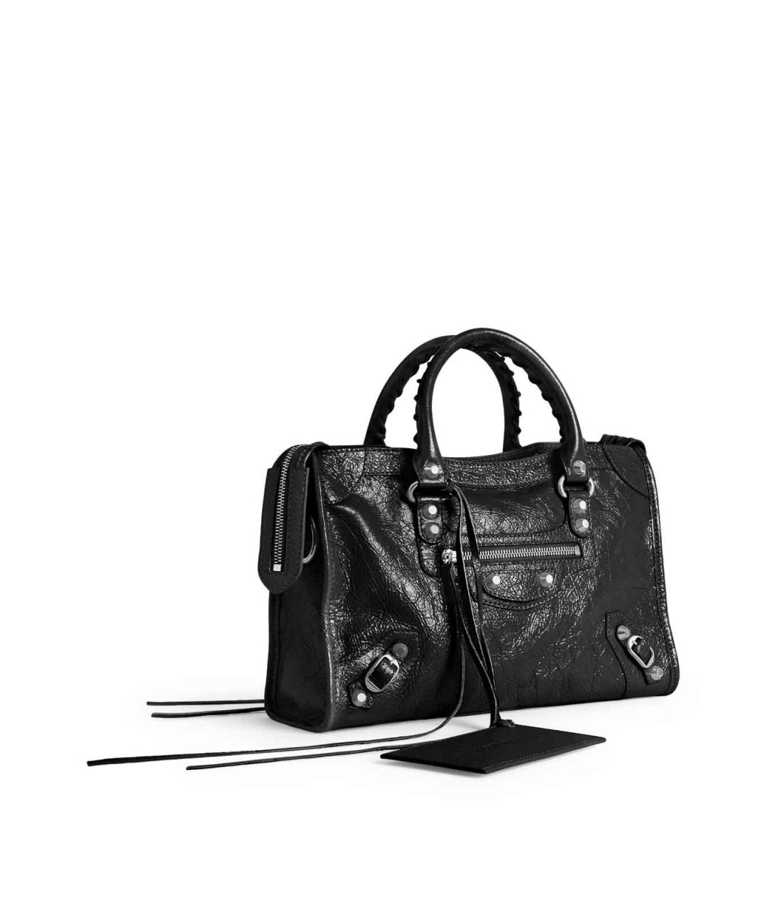 BALENCIAGA Черная сумка тоут из лакированной кожи, фото 2