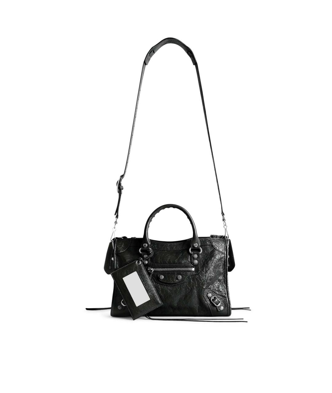 BALENCIAGA Черная сумка тоут из лакированной кожи, фото 4